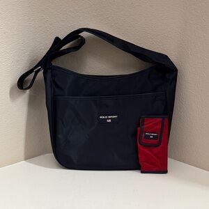 Vintage Polo by Ralph Lauren Navy Men's Messenger Bag